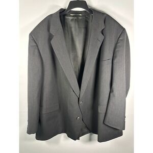Turnbury Sport Coat Mens 54 Black 100% Wool Two Button Single Vent Notch Lapel